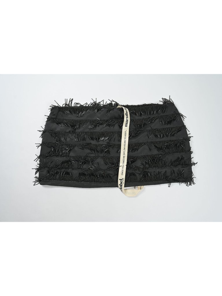 Mars The Label The Avena Beaded Mini Skirt In Black — image 3 of 3